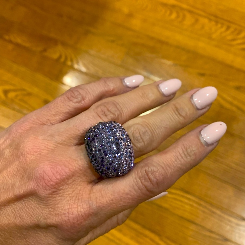 Swarovski Crystal Purple Cocktail Ring